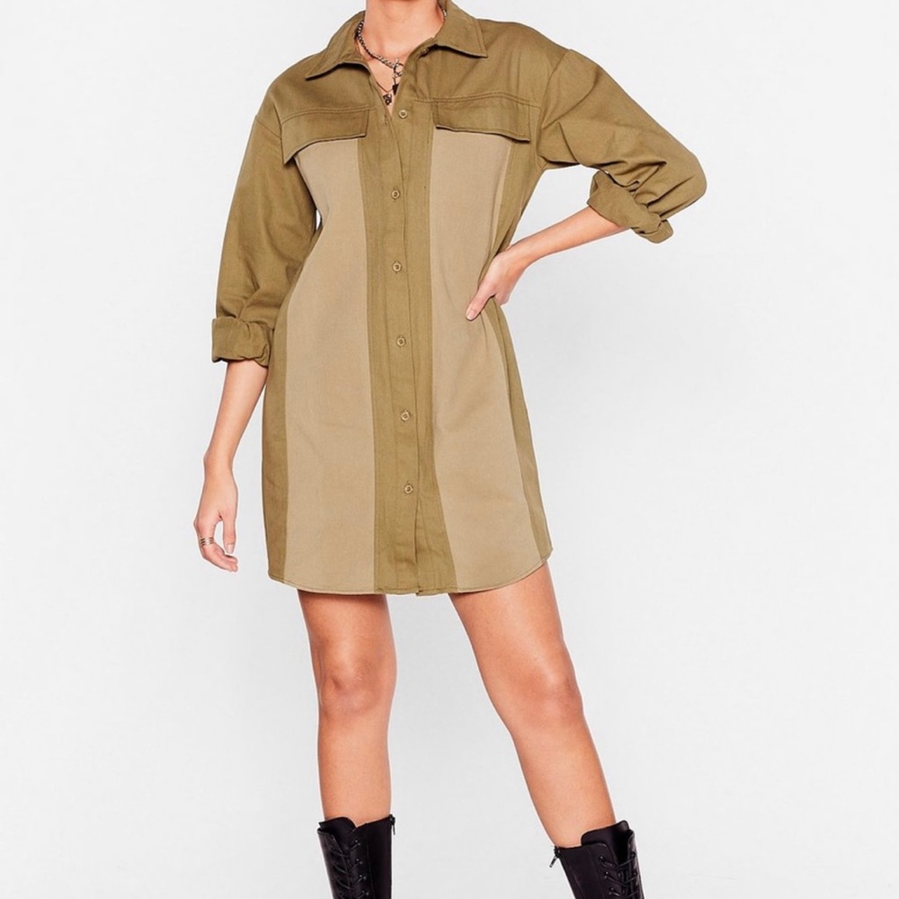 Nasty Gal two tone denim shirt dress
